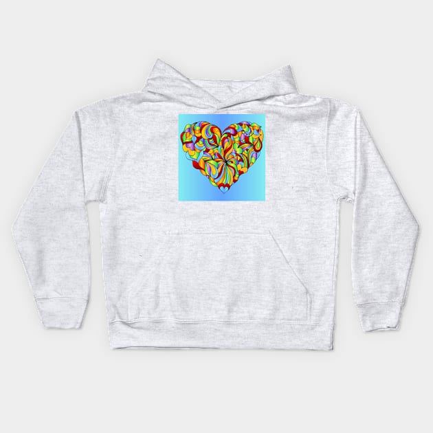 Love Hearts 264 (Style:4) Kids Hoodie by luminousstore